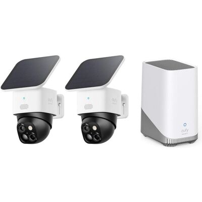 eufy SoloCam S340 pack de 2 + HomeBase 3 (2880 x 1620 Pixels), Caméra réseau, Noir, Blanc eufy SoloCam S340 pack de 2 + HomeBase 3 (2880 x 1620 Pixels), Caméra réseau, Noir, Blanc