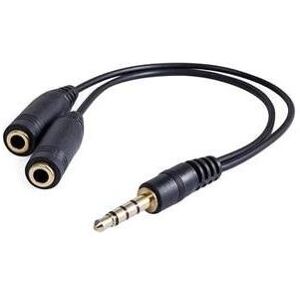 NoName Adaptateur audio, prise (3,5 mm) 4 pôles - 2x jack femelle (3.5mm), 0.2 m, stéréo, noir, logo (Adaptateur jack), Adaptateur audio, Noir NoName Adaptateur audio, prise (3,5 mm) 4 pôles - 2x jack femelle (3.5mm), 0.2 m, stéréo, noir, logo (Adaptateur jack), Adaptateur audio, Noir