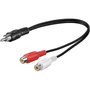 HDgear 1 x fiche Cinch > 2 x couplage Cinch (Séparateur audio), Adaptateur audio, Rouge, Blanc, Noir HDgear 1 x fiche Cinch > 2 x couplage Cinch (Séparateur audio), Adaptateur audio, Rouge, Blanc, Noir