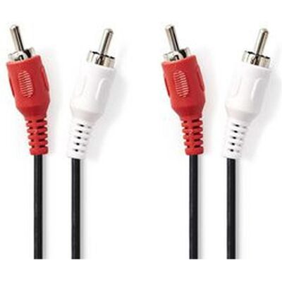 Nedis Valueline Câble audio stéréo, 2 x RCA mâle vers 2 x RCA mâle, 3 m, noir (3 m, Câbles Cinch), Câble audio Nedis Valueline Câble audio stéréo, 2 x RCA mâle vers 2 x RCA mâle, 3 m, noir (3 m, Câbles Cinch), Câble audio
