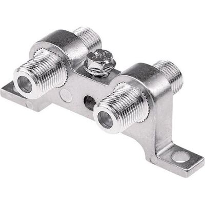 Axing Bloc de mise à la terre CFA 9-01 2x f - f, Parabole : accessoires, Argent Axing Bloc de mise à la terre CFA 9-01 2x f - f, Parabole : accessoires, Argent