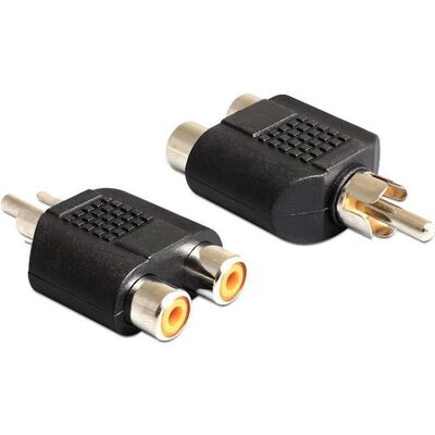 Delock 2x RCA femelle - 1x RCA mâle (Adaptateur jack), Adaptateur audio, Noir Delock 2x RCA femelle - 1x RCA mâle (Adaptateur jack), Adaptateur audio, Noir