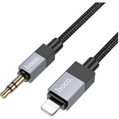 Hoco Cable Cable AUX Jack 3,5 mm (male) to Lightning (male) 1 m UPA32A black (1 m, Câble AUX), Câble audio Hoco Cable Cable AUX Jack 3,5 mm (male) to Lightning (male) 1 m UPA32A black (1 m, Câble AUX), Câble audio
