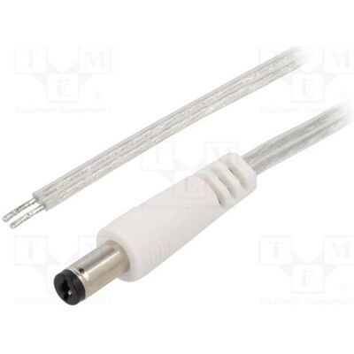 BQ Cable Câble 2 x 0,5 mm², connecteur DC 5,5/2,1 droit, transparent (0.25 m), Câble d'alimentation, Blanc, Transparent BQ Cable Câble 2 x 0,5 mm², connecteur DC 5,5/2,1 droit, transparent (0.25 m), Câble d'alimentation, Blanc, Transparent