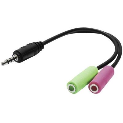 Vivanco Kopfhörer / Headset Adapter 3,5 mm, 0,1m (Adaptateur jack), Adaptateur audio, Noir Vivanco Kopfhörer / Headset Adapter 3,5 mm, 0,1m (Adaptateur jack), Adaptateur audio, Noir