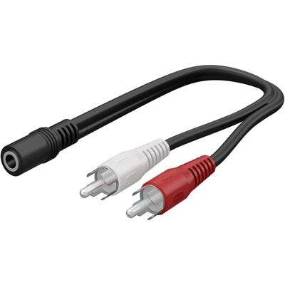 Goobay Câble stéréo 3,5 mm - Cinch (Adaptateur de casque), Adaptateur audio, Noir Goobay Câble stéréo 3,5 mm - Cinch (Adaptateur de casque), Adaptateur audio, Noir