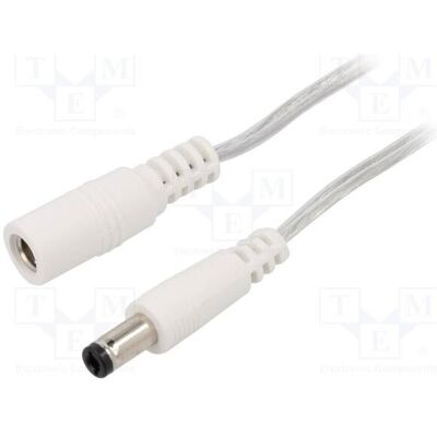 BQ Cable Câble 2 × 0,5 mm² CC, fiche 5,5/2,5, prise CC 5,5/2,5 droite (2 m), Câble d'alimentation, Transparent BQ Cable Câble 2 × 0,5 mm² CC, fiche 5,5/2,5, prise CC 5,5/2,5 droite (2 m), Câble d'alimentation, Transparent
