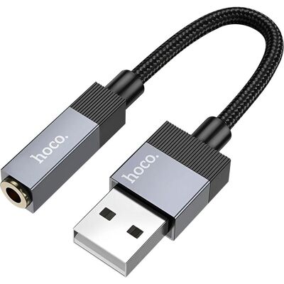 Hoco Cable Adapter AUX USB A (male) to Jack 3,5 mm (female) UPA32D black (Adaptateur jack), Adaptateur audio, Noir, Gris Hoco Cable Adapter AUX USB A (male) to Jack 3,5 mm (female) UPA32D black (Adaptateur jack), Adaptateur audio, Noir, Gris