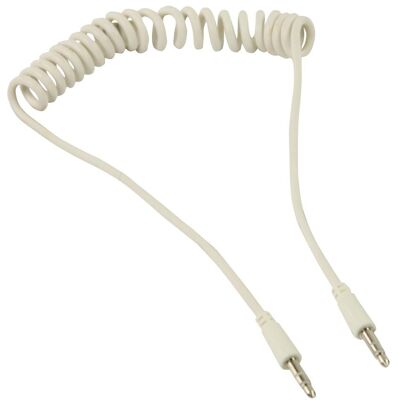 Valueline Câble audio Jack, 3,5 mm bílý / Câble audio / propojovací / spirálový / 1 m (1 m), Câble audio Valueline Câble audio Jack, 3,5 mm bílý / Câble audio / propojovací / spirálový / 1 m (1 m), Câble audio
