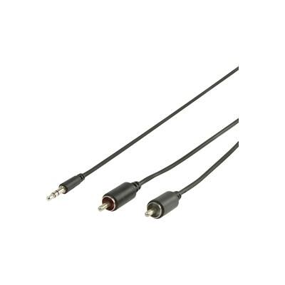 Valueline Câble audio jack 3,5 mm - 2 x RCA noir / Câble audio / 5 m (5 m, Câbles Cinch), Câble audio Valueline Câble audio jack 3,5 mm - 2 x RCA noir / Câble audio / 5 m (5 m, Câbles Cinch), Câble audio