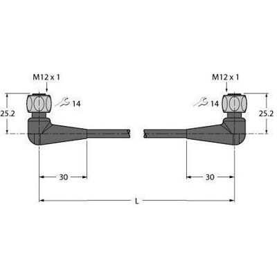 Turck Alimentation & Boissons hygiénique PVC Ligne de jonction WKH4.4-P7X2-2-WKH4 (2 m), Câble d'alimentation, Gris Turck Alimentation & Boissons hygiénique PVC Ligne de jonction WKH4.4-P7X2-2-WKH4 (2 m), Câble d'alimentation, Gris