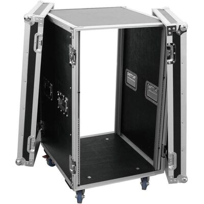 Roadinger Rack d'amplification PR-2ST, 18U, 57cm avec roulettes (Amplificateur), Coffre + housse audio, Noir Roadinger Rack d'amplification PR-2ST, 18U, 57cm avec roulettes (Amplificateur), Coffre + housse audio, Noir