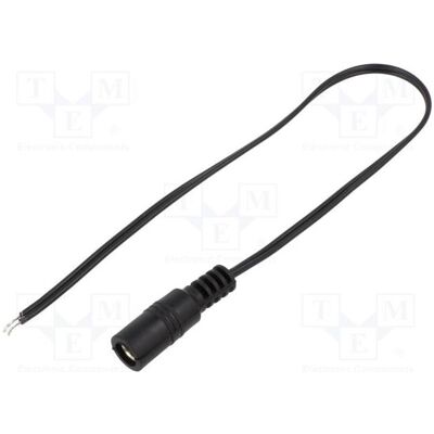 BQ Cable Câble : 2 fils de 0,35 mm², prise DC 5,5/2,5 droite, noir, Cu (0.25 m), Câble d'alimentation, Noir BQ Cable Câble : 2 fils de 0,35 mm², prise DC 5,5/2,5 droite, noir, Cu (0.25 m), Câble d'alimentation, Noir
