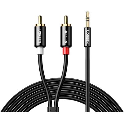 Ugreen Jack to 2RCA Cable AV116 3,5mm (RCA) 5m (black) (5 m, Câble AUX, Câbles Cinch), Câble audio Ugreen Jack to 2RCA Cable AV116 3,5mm (RCA) 5m (black) (5 m, Câble AUX, Câbles Cinch), Câble audio