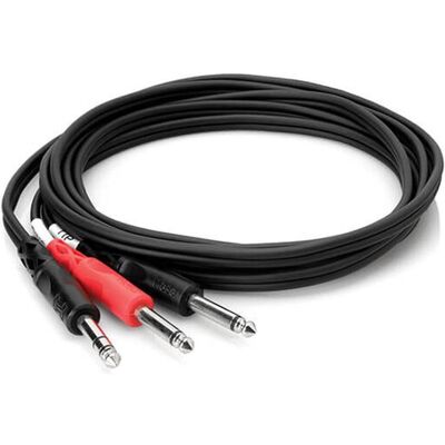 Hosa STP-203 Insert Cable 1/4 In TRS To Dual 1/4 In TS 3 M (3 m, Câble jack 6,3 mm), Câble audio Hosa STP-203 Insert Cable 1/4 In TRS To Dual 1/4 In TS 3 M (3 m, Câble jack 6,3 mm), Câble audio