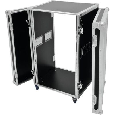 Roadinger Rack Profi 10U 45cm avec roulettes (Boîtier 19), Coffre + housse audio, Marron, Argent, Noir Roadinger Rack Profi 10U 45cm avec roulettes (Boîtier 19), Coffre + housse audio, Marron, Argent, Noir