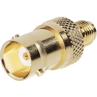 BKL Electronic Adaptateur SMA inversé SMA inversé femelle vers BNC femelle, Câble + prise électronique, Or BKL Electronic Adaptateur SMA inversé SMA inversé femelle vers BNC femelle, Câble + prise électronique, Or