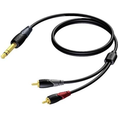 Procab CLA719/1.5 Jack 6,3 mm stéréo - 2 x RCA/cinch mâle 1,5 mètre (1.50 m, Câbles Cinch), Câble audio Procab CLA719/1.5 Jack 6,3 mm stéréo - 2 x RCA/cinch mâle 1,5 mètre (1.50 m, Câbles Cinch), Câble audio