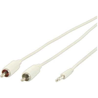 Valueline Câble audio jack 3,5 mm - 2 x CINCH blanc / Câble audio / 1 m (1 m, Câbles Cinch), Câble audio Valueline Câble audio jack 3,5 mm - 2 x CINCH blanc / Câble audio / 1 m (1 m, Câbles Cinch), Câble audio