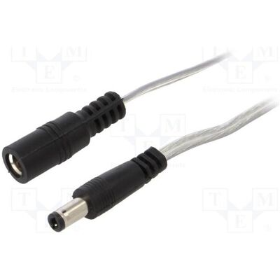 BQ Cable Câble 2 × 0,5 mm² CC, fiche 5,5/2,5, prise CC 5,5/2,5 droite (2 m), Câble d'alimentation, Noir, Transparent BQ Cable Câble 2 × 0,5 mm² CC, fiche 5,5/2,5, prise CC 5,5/2,5 droite (2 m), Câble d'alimentation, Noir, Transparent