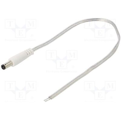 BQ Cable Câble 2 x 0,5 mm², fiche DC 5,5/2,5 droite, transparente (0.25 m), Câble d'alimentation, Blanc, Transparent BQ Cable Câble 2 x 0,5 mm², fiche DC 5,5/2,5 droite, transparente (0.25 m), Câble d'alimentation, Blanc, Transparent