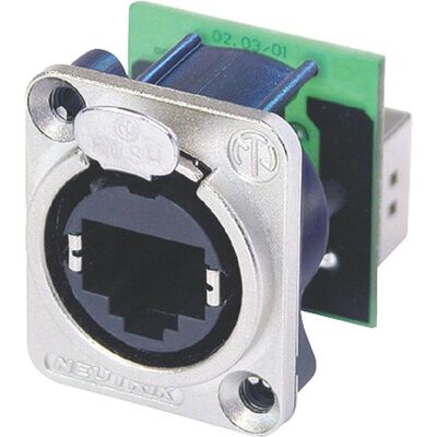 Neutrik - Ethercon - Châssis Métallique Avec Rj45 Standard Monté à L'Arrière (S/UTP, CAT5e, 0.17 m), Câble réseau Neutrik - Ethercon - Châssis Métallique Avec Rj45 Standard Monté à L'Arrière (S/UTP, CAT5e, 0.17 m), Câble réseau