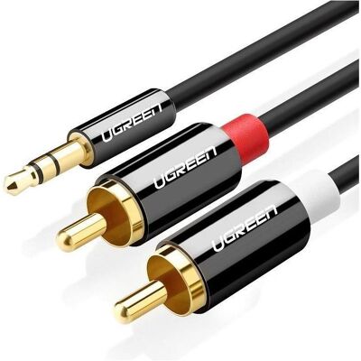 Ugreen Jack to 2RCA Cable AV116 3,5mm (RCA) 5m (black) (5 m, Câble AUX, Câbles Cinch), Câble audio Ugreen Jack to 2RCA Cable AV116 3,5mm (RCA) 5m (black) (5 m, Câble AUX, Câbles Cinch), Câble audio