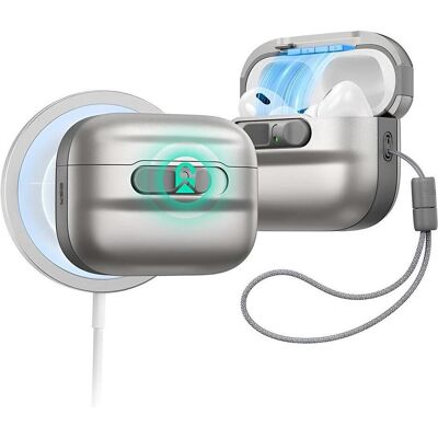 ESR - Pulse Magnetic FlickLock - Apple AirPods Pro 3 - Titanium (Manchon pour casque d'écoute), Étui pour écouteurs + casque, Gris ESR - Pulse Magnetic FlickLock - Apple AirPods Pro 3 - Titanium (Manchon pour casque d'écoute), Étui pour écouteurs + casque, Gris
