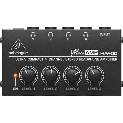 Behringer HA400 Microamp, Amplificateur pour casque, Noir Behringer HA400 Microamp, Amplificateur pour casque, Noir