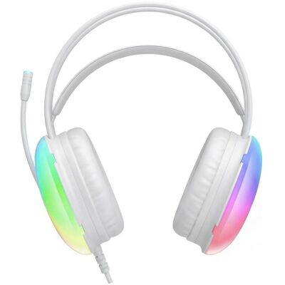 xO Casque filaire GE11 avec prise jack 3,5 mm - USB-A, blanc, RGB, avec microphone (Filaire), Écouteurs, Blanc xO Casque filaire GE11 avec prise jack 3,5 mm - USB-A, blanc, RGB, avec microphone (Filaire), Écouteurs, Blanc