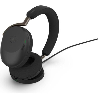 Jabra Evolve3 85 MS + station de charge (Sans fil, USB-C, Les équipes Microsoft), Casque micro de bureau, Noir Jabra Evolve3 85 MS + station de charge (Sans fil, USB-C, Les équipes Microsoft), Casque micro de bureau, Noir