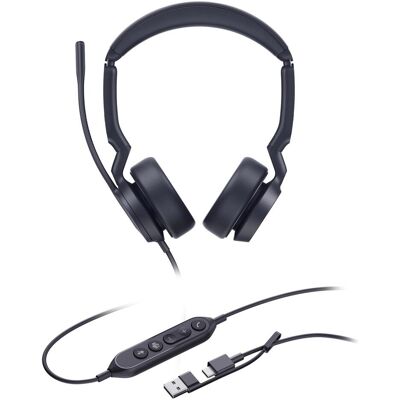 Yealink UH 44 Serie (Filaire, USB-A, USB-C), Casque micro de bureau, Noir Yealink UH 44 Serie (Filaire, USB-A, USB-C), Casque micro de bureau, Noir