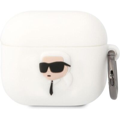 Étui en Silicone Karl Lagerfeld pour AirPods 3 - Blanc - Housse de Protection Étui en Silicone Karl Lagerfeld pour AirPods 3 - Blanc - Housse de Protection