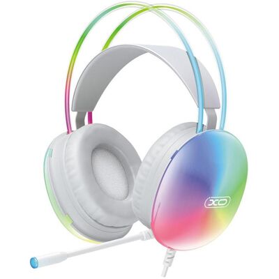 xO Casque filaire GE11 avec prise jack 3,5 mm - USB-A, blanc, RGB, avec microphone (Filaire), Écouteurs, Blanc xO Casque filaire GE11 avec prise jack 3,5 mm - USB-A, blanc, RGB, avec microphone (Filaire), Écouteurs, Blanc