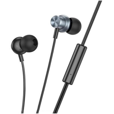 Hoco Wired headphones wire earphones Jack 3,5 mm with microphone M110 metal gray (Filaire), Écouteurs, Gris Hoco Wired headphones wire earphones Jack 3,5 mm with microphone M110 metal gray (Filaire), Écouteurs, Gris