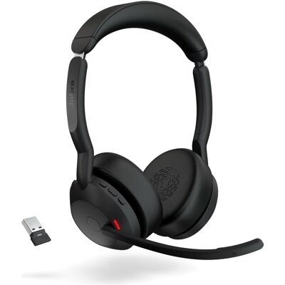 Jabra Evolve2 55 UC (Sans fil, USB-A), Casque micro de bureau, Noir Jabra Evolve2 55 UC (Sans fil, USB-A), Casque micro de bureau, Noir
