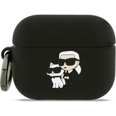 Karl Lagerfeld - Silicone Karl&Choupette Head 3D (KLAP3RUNKC) - Apple AirPods Pro 3 - Black (Manchon pour casque d'écoute), Étui pour écouteurs + casque, Noir Karl Lagerfeld - Silicone Karl&Choupette Head 3D (KLAP3RUNKC) - Apple AirPods Pro 3 - Black (Manchon pour casque d'écoute), Étui pour écouteurs + casque, Noir