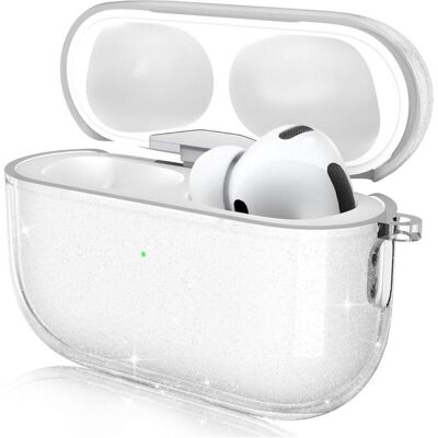 Screenguard Apple AirPods Pro 3 Jelly Glitter Case Hülle (Manchon pour casque d'écoute), Étui pour écouteurs + casque, Transparent, Argent Screenguard Apple AirPods Pro 3 Jelly Glitter Case Hülle (Manchon pour casque d'écoute), Étui pour écouteurs + casque, Transparent, Argent