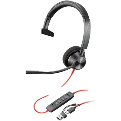 HP Poly Blackwire 3310-M (Filaire, USB-C, Les équipes Microsoft), Casque micro de bureau, Noir HP Poly Blackwire 3310-M (Filaire, USB-C, Les équipes Microsoft), Casque micro de bureau, Noir