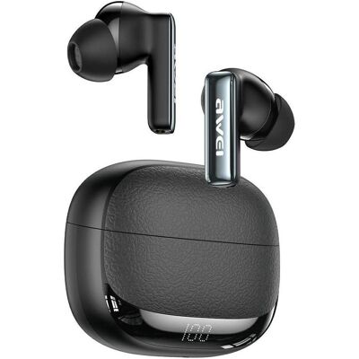 Awei Słuchawki bezprzewodowe TA19 ANC Bluetooth 6.0 TWS + stacja dokująca czarny (ANC, 20 h, Sans fil), Écouteurs, Noir Awei Słuchawki bezprzewodowe TA19 ANC Bluetooth 6.0 TWS + stacja dokująca czarny (ANC, 20 h, Sans fil), Écouteurs, Noir