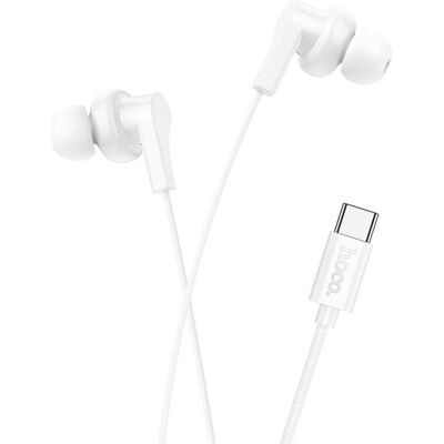 Hoco Wired headphones wire earphones Type C with microphone M114 white (Filaire), Écouteurs, Blanc Hoco Wired headphones wire earphones Type C with microphone M114 white (Filaire), Écouteurs, Blanc