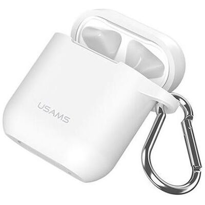 Usams Étui de protection en silicone pour AirPods, blanc/white BH423AP02 (US-BH423) (Manchon pour casque d'écoute), Étui pour écouteurs + casque, Blanc Usams Étui de protection en silicone pour AirPods, blanc/white BH423AP02 (US-BH423) (Manchon pour casque d'écoute), Étui pour écouteurs + casque, Blanc