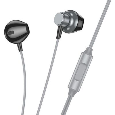 Hoco Wired headphones wire earphones Jack 3,5 mm with microphone M125 metal gray (Filaire), Écouteurs, Gris Hoco Wired headphones wire earphones Jack 3,5 mm with microphone M125 metal gray (Filaire), Écouteurs, Gris