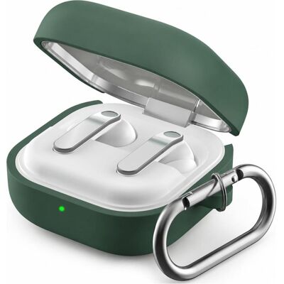 Screenguard Étui en silicone liquide pour Samsung Galaxy Buds4 Pro avec mousqueton (Manchon pour casque d'écoute), Étui pour écouteurs + casque, Vert Screenguard Étui en silicone liquide pour Samsung Galaxy Buds4 Pro avec mousqueton (Manchon pour casque d'écoute), Étui pour écouteurs + casque, Vert