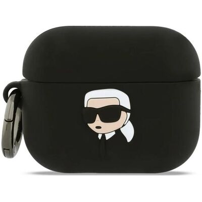 Karl Lagerfeld Étui en silicone « Karl Head » avec logo 3D NFT pour AirPods 3 Pro, noir (Manchon pour casque d'écoute), Étui pour écouteurs + casque, Noir Karl Lagerfeld Étui en silicone « Karl Head » avec logo 3D NFT pour AirPods 3 Pro, noir (Manchon pour casque d'écoute), Étui pour écouteurs + casque, Noir