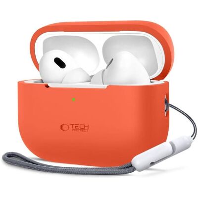 Tech-Protect Etui en silicone pour Apple AirPods Pro 1 / 2 - Orange (Manchon pour casque d'écoute), Étui pour écouteurs + casque, Orange Tech-Protect Etui en silicone pour Apple AirPods Pro 1 / 2 - Orange (Manchon pour casque d'écoute), Étui pour écouteurs + casque, Orange