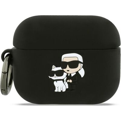 Karl Lagerfeld - Silicone Karl&Choupette Head 3D (KLAP3RUNKC) - Apple AirPods Pro 3 - Black (Manchon pour casque d'écoute), Étui pour écouteurs + casque, Noir Karl Lagerfeld - Silicone Karl&Choupette Head 3D (KLAP3RUNKC) - Apple AirPods Pro 3 - Black (Manchon pour casque d'écoute), Étui pour écouteurs + casque, Noir