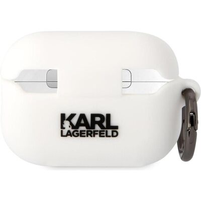 Coque en silicone Karl Lagerfeld KLAP2RUNIKH pour AirPods Pro 2 - Blanc - Étui et couverture Coque en silicone Karl Lagerfeld KLAP2RUNIKH pour AirPods Pro 2 - Blanc - Étui et couverture