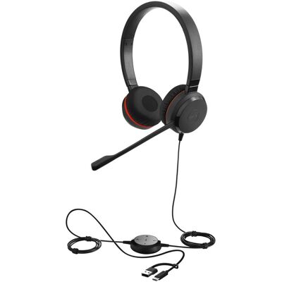 Jabra Evolve 30 UC (Filaire, USB-A, USB-C, Alcatel-Lucent, Avaya, Cisco, Les équipes Microsoft, Unify), Casque micro de bureau, Noir Jabra Evolve 30 UC (Filaire, USB-A, USB-C, Alcatel-Lucent, Avaya, Cisco, Les équipes Microsoft, Unify), Casque micro de bureau, Noir