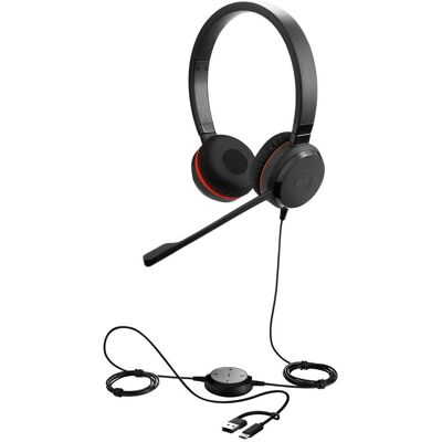 Jabra Evolve 30 UC (Filaire, USB-A, USB-C, Alcatel-Lucent, Avaya, Cisco, Les équipes Microsoft, Unify), Casque micro de bureau, Noir Jabra Evolve 30 UC (Filaire, USB-A, USB-C, Alcatel-Lucent, Avaya, Cisco, Les équipes Microsoft, Unify), Casque micro de bureau, Noir